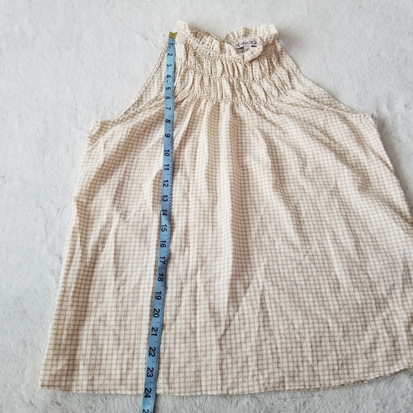 NANETTE LEPORE Gingham Ruffle Smocked Neck Sleeveless Blouse Size S - Picture 11 of 12